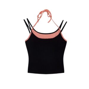 Fake Two-Piece Halter Neck Tank